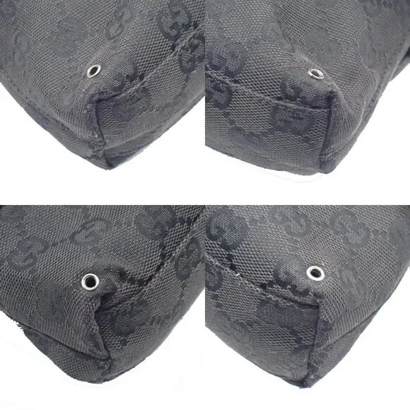 GUCCI Logo GG Pattern Waist Mini Bum Bag Canvas Leather Black SHW Italy 36KC367 - Picture 14 of 15